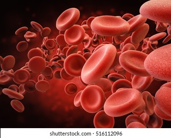 3d rendering red blood cells in vein