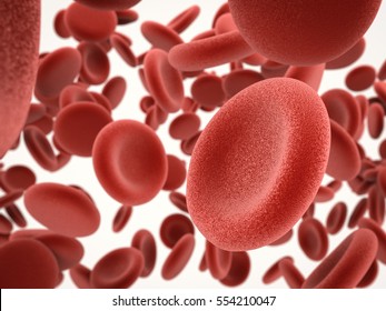 3d rendering red blood cells on white background