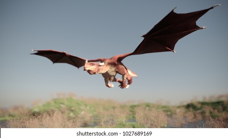 3d rendering of the red dragon flight