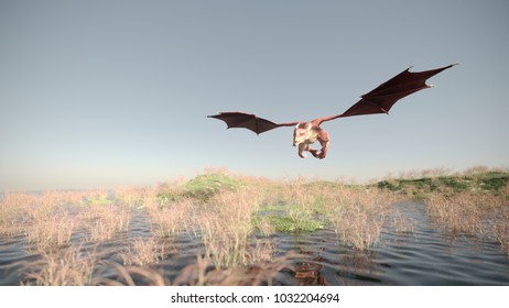 3d rendering of the red dragon flight