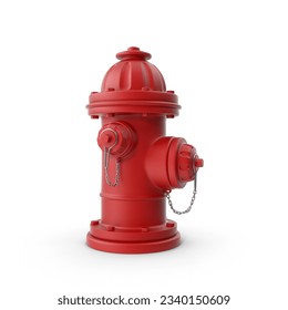 3 d hacer hidrante de fuego rojo aislado en blanco.