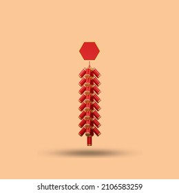 3d Rendering Of Red Firecrackers For Cny Ornaments And Chinese New Year Celebration