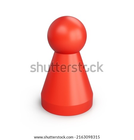 3D Rendering Red Game figure isolated on white background