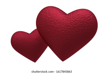 3D Rendering, Red heart for valentines day, Red heart on the day of love