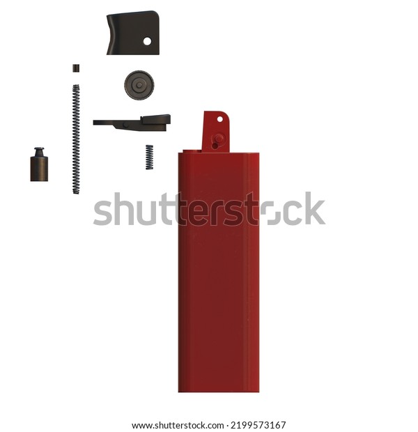 3d Rendering Red Light Parts Render Stock Illustration 2199573167 ...
