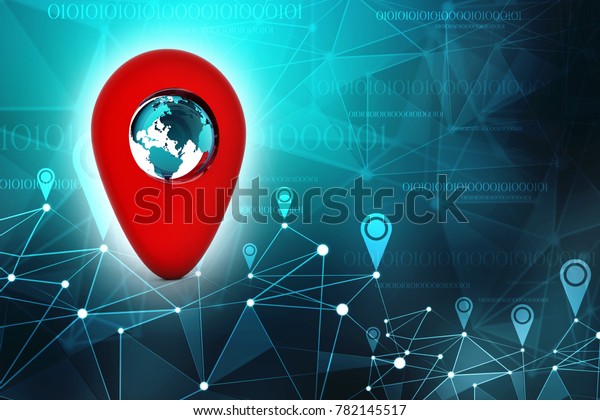 3d rendering Red map pointer with globe.
navigation concept, Gps navigation, travel destination, location
and positioning
concept