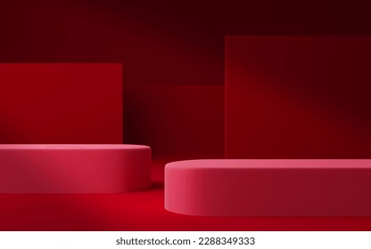 Pantalla 3D podio rojo