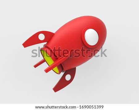 3D rendering - red spaceship