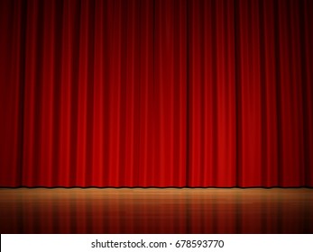 3d Rendering Red Stage Curtain Stock Illustration 678593770 | Shutterstock