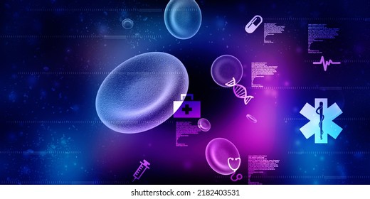 3d Rendering Red Streaming Blood Cells Stock Illustration 2182403531