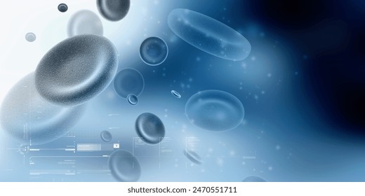 3d rendering red streaming blood cells background