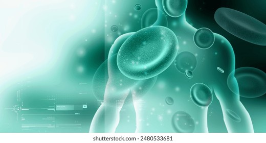 3d rendering red streaming blood cells background