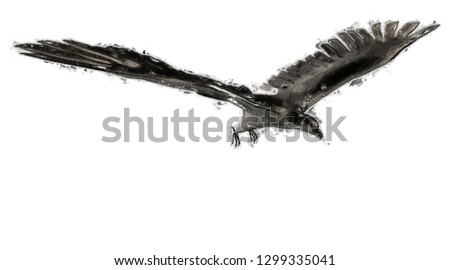 3d rendering of a reflective eagle bird flying in the air