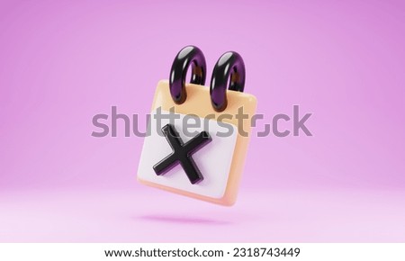3d rendering reject icon concept isolated on pink background. 3d illustration