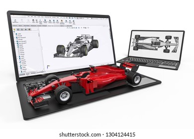 3D Rendering Representing An Formula One Car Development With 3D Software