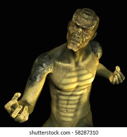 3D Rendering Of A Reptile Man