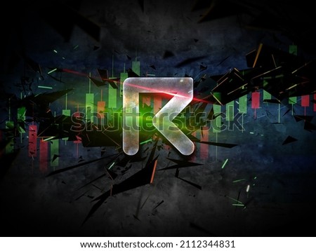 3D rendering request cryptocurrency coin on colorful background, cryptocurrency concept color art 3D illustration