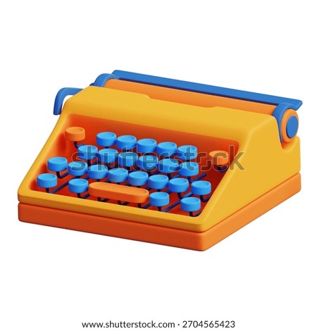 3d rendering of retro typewriter icon isolated on white background
