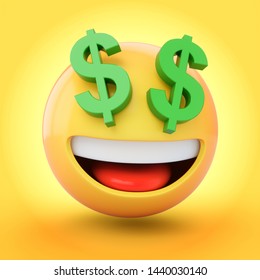 Dollar Eyes Emoji Images Stock Photos Vectors Shutterstock - 3d rendering rich emoji isolated on yellow background