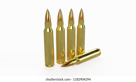 3D Rendering Rifle Ammunition
