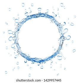 3d Rendering Of Ring Of Water Splashing