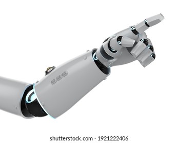 3d rendering robot hand finger point isolated on white background - Shutterstock ID 1921222406