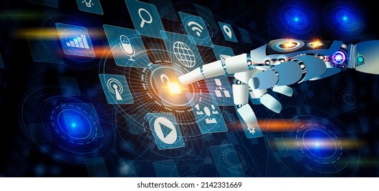 3d Rendering Robot Hand Touching On Stock Illustration 2142331669 3d Rendering Robot Hand Touching On Stock Illustration 2142331669