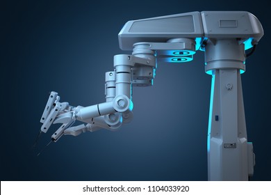 3d Rendering Robot Surgery Machine With Four Arms