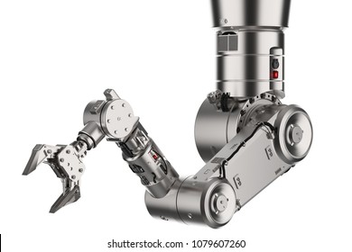 3d Rendering Robotic Arm Or Robot Hand Isolated