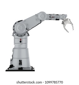 3d Rendering Robotic Arm Or Robot Hand Isolated