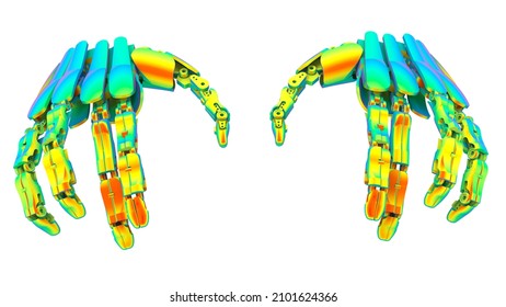 3D rendering - robotic hands finite element analysis