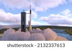 3D rendering of the rocket launch pad