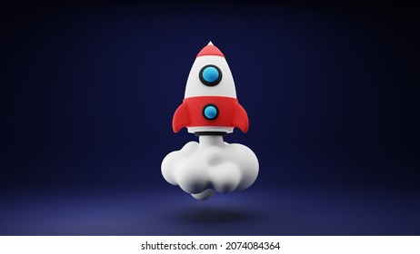 3d Rendering Rocket Space Launching Illustration Stock Illustration ...