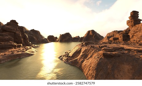 3D rendering of the rocky outcrops