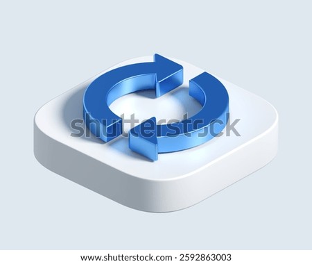 3d rendering of round arrow on platform. simple 3d illustration for business and finance