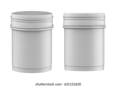 3D Rendering Round Metal Tin, Cosmetic Container