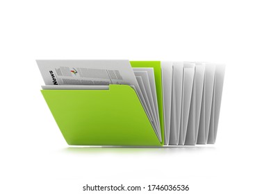 3d rendering of Row of folders	