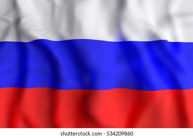 3d Rendering Of Russian Federation Flag Waving