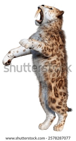 3D rendering of a saber toothed tiger isolated on white background