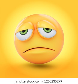 3d Rendering Sad Emoji Isolated On Stock Illustration 1263235279 