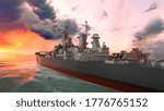 3D rendering of sailing ship