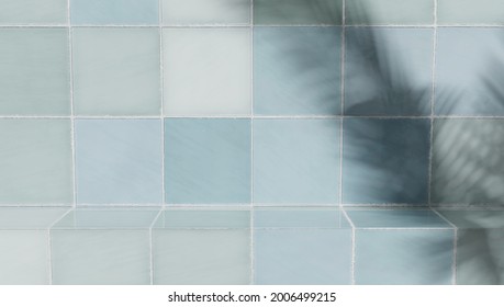 3D Rendering. Sample Of Bathroom Products On Tiled Backdrop For Sample Of Perfumery And Bathroom Products.