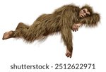 3D rendering of a Sasquatch or Bigfoot isolated on white background