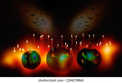 3d Rendering Scary Jack O Lantern Stock Illustration 1204278865