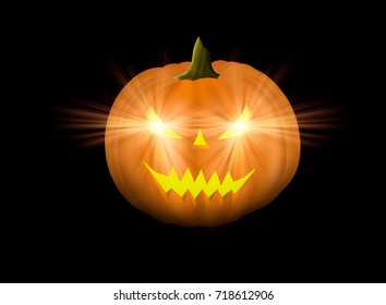 3D rendering Scary Jack O Lantern halloween pumpkin