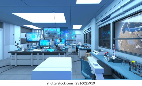 3D rendering of scenery in the laboratory. Elements of this Image Furnished By NASA.