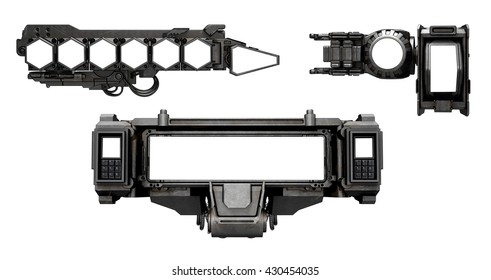 3D Rendering Of Sci Fi Template.