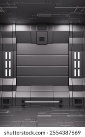 3D rendering of science fiction technology space stand