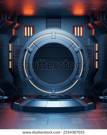 3D rendering of science fiction technology space stand