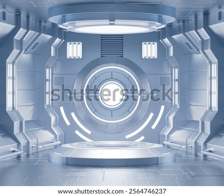 3D rendering of science fiction technology space stand
